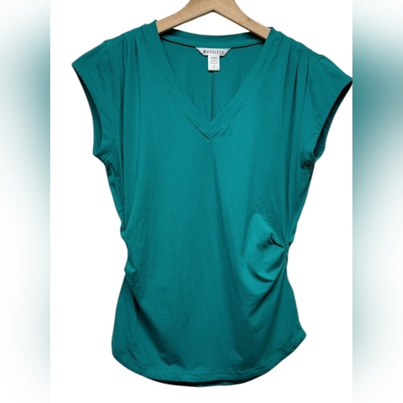 Athleta Turquoise V-Neck Blouse - Picture 1 of 4